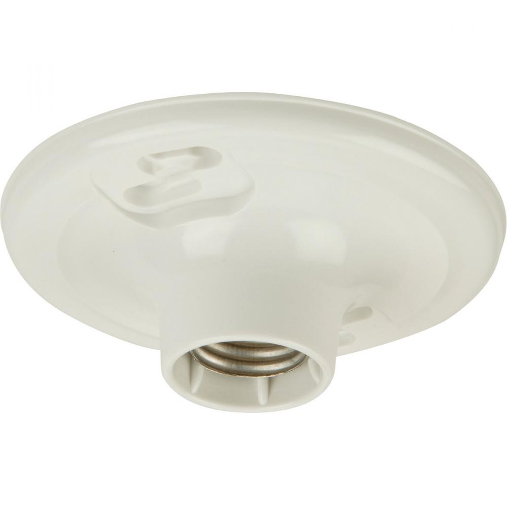 Plastic Keyless 1 Light Socket Lamp Holder in White