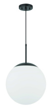 Craftmade 56892-FB-WG - Gaze 12" 1 Light Pendant in Flat Black, White Glass