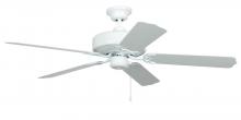 Craftmade END52WW5P - Enduro Plastic 52" 5-Blade Ceiling Fan in White w/ White Blades; Light Kit Optional (Not Include