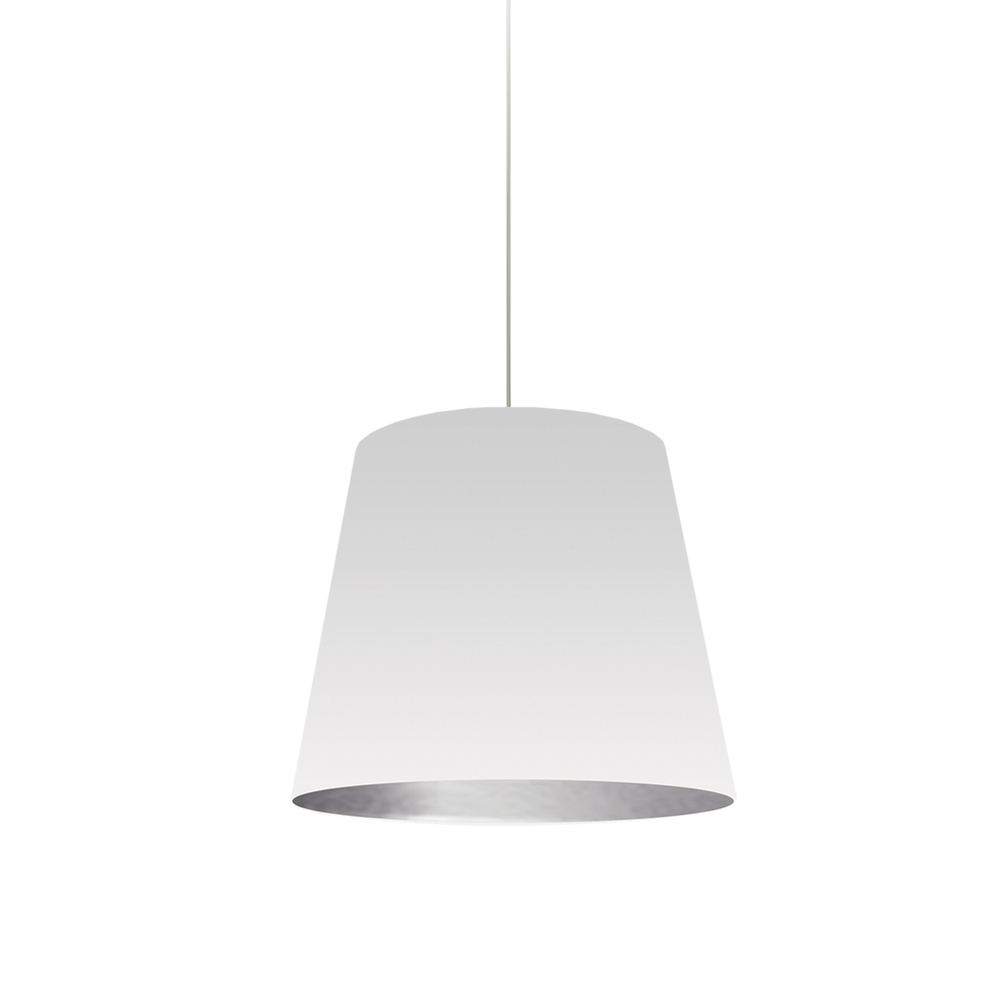 1LT Oversized Drum Pendant, Small - Wht/Slv