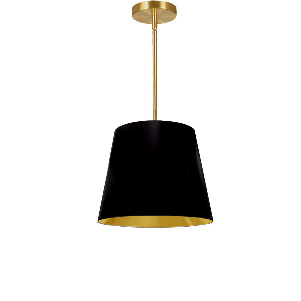 1LT Oversized Drum Pendant Small, BK/GLD Shade