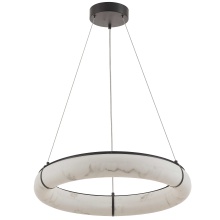 Dainolite RBN-2360LEDP-MB-ALB - 56W Pendant, Matte Black w/ Faux Alabaster