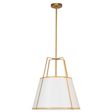 Dainolite TRA-1P-GLD-WH - 1LT Trapezoid Pendant, GLD with WH Shade