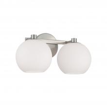 Capital Canada 152121BN-548 - 2-Light Circular Globe Vanity in Brushed Nickel with Soft White Glass