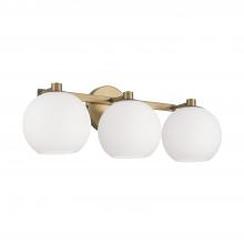Capital Canada 152131AD-548 - 3-Light Circular Globe Vanity in Aged Brass with Soft White Glass
