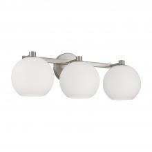 Capital Canada 152131BN-548 - 3-Light Circular Globe Vanity in Brushed Nickel with Soft White Glass