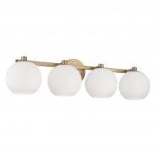Capital Canada 152141AD-548 - 4-Light Circular Globe Vanity in Aged Brass with Soft White Glass