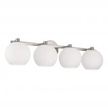 Capital Canada 152141BN-548 - 4-Light Circular Globe Vanity in Brushed Nickel with Soft White Glass