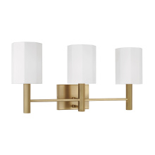 Capital Canada 159531AD-716 - 24.25" W x 11.25" H 3-Light Vanity in Aged Brass with Octagonal White Fabric Shades