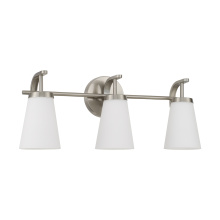 Capital Canada 161031BN-660 - 23" W x 9" H 3-Light Vanity in Brushed Nickel with Tapered Soft White Glass