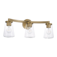 Capital Canada 161931AD-664 - 24.25" W x 9.5" H 3-Light Vanity in Aged Brass with Clear Glass