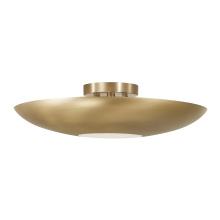 Capital Canada 257741AD - 22.5" W x 6" H 1-Light Modern Semi-Flush in Aged Brass with Real Alabaster Diffuser