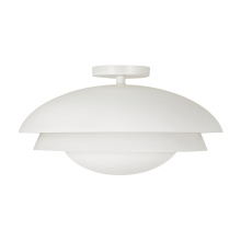 Capital Canada 259211WE - 17.75" W x 9.25" H 1-LT Modern Tiered Dome Semi Flush in Matte White with Soft White Glass D