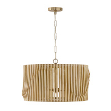 Capital Canada 344642BWB - 24" W x 15" H 4-Light Pendant in Matte Brass and Handcrafted Blonde Mango Wood