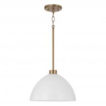 Capital Canada 352011AW - 1-Light Pendant in Aged Brass and White