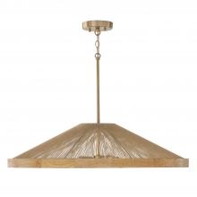 Capital Canada 352841MA - 4-Light Pendant in Matte Brass with Mango Wood and Handwrapped Natural Jute Rope String