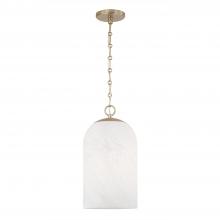 Capital Canada 355811MA-553 - 1-Light Capsule Pendant in Matte Brass with Faux Alabaster Glass and Alternating Loop Designer Chain