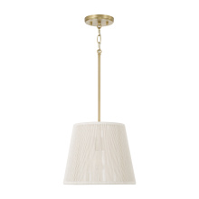 Capital Canada 357911MA - 12" W x 10" H 1-Light Handcrafted Pendant in Matte Brass with Hand-wrapped Bleached Natural