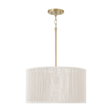 Capital Canada 357914MA - 18" W x 10" H 1-LT Handcrafted Drum Pendant in Matte Brass with Hand-wrapped Bleached Natura