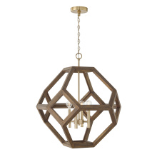 Capital Canada 358441NM - 24" W x 28" H 4-LT Geometric Orb Pendant in Matte Brass