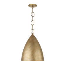 Capital Canada 358511FT - 13" W x 18" H Integrated LED Cone Pendant in Textural Feathered Brass with Designer Chain
