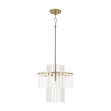 Capital Canada 358711AD - 15" W x 19.5" H 1-Light Tiered Pendant in Aged Brass with Clear and Etched Glass Tubes
