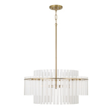 Capital Canada 358741AD - 24" W x 17.25" H 4-Light Tiered Pendant in Aged Brass with Clear and Etched Glass Tubes