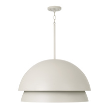 Capital Canada 359212TP - 25.25" W x 15" H 3-Light Modern Tiered Dome Pendant in Taupe with Soft White Glass