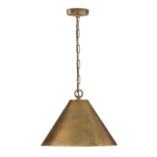 Capital Canada 360011XB - 17" W x 12.5" H 1-Light Cone Pendant in Distressed Oxidized Brass with Designer Chain