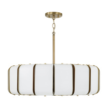 Capital Canada 361801AD - 26.5" W x 8" H Integrated LED Pendant in Aged Brass with White Milk Glass Panels