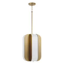 Capital Canada 361841AD - 12" W x 18" H Integrated LED Pendant in Aged Brass with White Milk Glass Panels