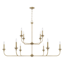 Capital Canada 448901AD - 56" W x 35" H 10-Light Two-Tier Chandelier in Aged Brass with Flared Candlesticks