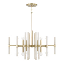 Capital Canada 458001MA - 34.75" W x 20" H 8-Light Chandelier in Matte Brass with Real White Marble Rods
