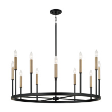Capital Canada 458301ER - 36" W x 24" H 12-Light Ring Chandelier in Matte Espresso with Clear Glass