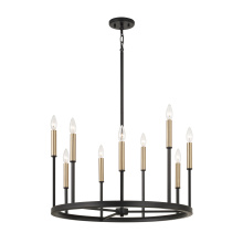 Capital Canada 458381ER - 26" W x 24" H 10-Light Ring Chandelier in Matte Espresso with Clear Glass