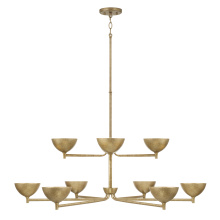 Capital Canada 458501FT - 43" W x 24" H 10-Light Two-Tier Chandelier in Textural Feathered Brass