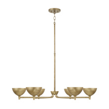 Capital Canada 458561FT - 34" W x 18" H 6-Light Chandelier in Textural Feathered Brass