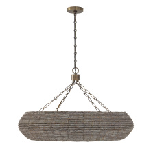 Capital Canada 459781AGD - 35" W x 21.75" H 8-Light Intricate Beaded Chandelier with Handcrafted Wooden Beads