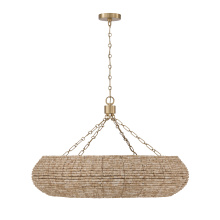 Capital Canada 459781LFB - 35" W x 21.75" H 8-Light Intricate Beaded Chandelier with Handcrafted Wooden Beads