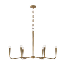 Capital Canada 459861ARG - 39" W x 24.25" H 6-Light Chandelier in Hand-painted Textured Artisan Gold