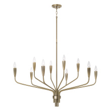 Capital Canada 460401ANB - 41" W x 30.5" H 10-Light Chandelier in Antiqued Brass with Botanical Arm Silhouette