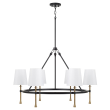 Capital Canada 460761MBG-717 - 35" W x 23.5" H 6-LT Ring Chandelier in Matte Black w/ Textured Hammered Gold Tails