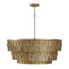 Capital Canada 461661AGO - 28.75" W x 11.5" H 6-LT Tiered Drum Chandelier in Textured Ancestral Gold