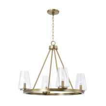 Capital Canada 461941AD-662 - 28" W x 21.5" H 4-Light Ring Chandelier in Aged Brass with Clear Glass