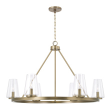 Capital Canada 461961AD-662 - 36" W x 23.5" H 6-Light Ring Chandelier in Aged Brass with Clear Glass