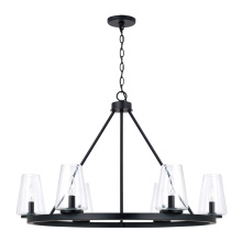 Capital Canada 461961MB-662 - 36" W x 23.5" H 6-Light Ring Chandelier in Matte Black with Clear Glass
