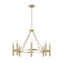Capital Canada 462081MA - 28" W x 21" H 8-Light Ring Chandelier in Matte Brass with Cylindrical Candlesticks