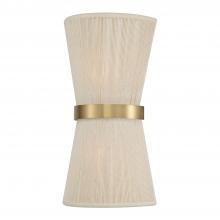 Capital Canada 641221NP - 2-Light Sconce in Hand wrapped Bleached Natural Rope String and Hand-Distressed Patinaed Brass