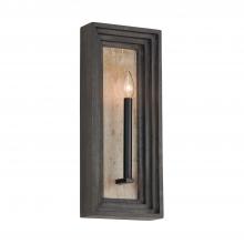 Capital Canada 654011EB - 1-Light Candle Sconce in Matte Black and Handcrafted Mango Wood in Espresso Stain