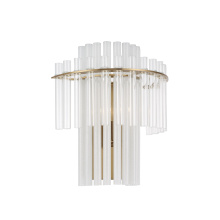 Capital Canada 658711AD - 12.5" W x 14" H 1-Light Tiered Sconce in Aged Brass with Clear and Etched Glass Tubes